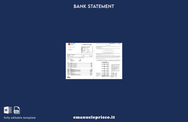 stile verificato modello di parola (pagine) di estratto conto bancario USA Maryl